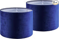 GO&SO Large Drum Lamp Shades Set of 2 Blue Velvet Lampshade 16"Top×16"Bottom×12"High(Spider) Modern Lamp Shades for Table Lamp & Bedside Lamps Replacement in Hand Crafted-Art Decor