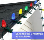 Dazzle Bright C9 Christmas String Lights, 100 LED 66 FT Waterproof Connectable Fairy Lights with 100 Spring Clips Timer, Christmas Decoration for Outdoor Roofline Home Garden Yard Tree (Multi-Colored)