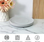TP Melamine Plates Set of 8, 8-Inch Lightweight Reusable Plates for Picnic, Party, BBQ & Camping, Dishwasher Safe Tableware for Salads, Appetizers & Desserts, Grey