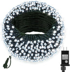 Extra Long 132FT Christmas Decorative Mini Lights, 400 LED Green Wire Fairy Starry String Lights Plug in, Timer & Memory & 8 Modes, for Indoor Outdoor Xmas Tree Wedding Party Decoration,Cool White