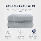 Brooklinen Super-Plush Turkish Cotton Washcloths Set of 2 Cotton, 820 GSM, Highly Absorbent, Machine Washable, Perfect for Home & Bathroom (13" x 13", Smoke Gray)
