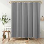Boho Shower Curtain Set, Waterproof Fabric Shower Curtains, Luxury Hotel Style, Waffle Texture, Heavy Duty, Extra Long Bath Curtain, No Hook, Bathroom Decor, 72x78 Inch, Grey