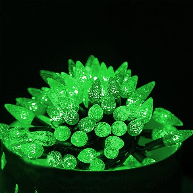Dazzle Bright C6 Christmas String Lights, 200 LED 66 FT Waterproof Connectable String Lights with Timer, 8 Modes Christmas Lights for Indoor Outdoor Home Garden Yard Xmas Tree Decoration (Green)