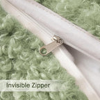 MIULEE Pack of 2 Light Green Faux Fur Throw Pillow Covers 18x18 Inch Boucle Decorative Sherpa Pillow Covers Fuzzy Accent Soft Sheepskin Fleece for Boho Home Decor Sofa Living Room Couch Bed