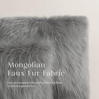 Phantoscope Pack of 2 Faux Fur Solid Throw Decorative Pillow Cover Cushion Covers Luxury Soft Decorative Pillowcase Fuzzy Pillow Covers for Bed/Couch,Gray 18 x 18 Inches
