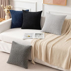 Kevin Textile Pack of 2 Corduroy Decorative Throw Pillow Covers 26x26 Inch Soft Boho Striped Pillow Covers Modern Farmhouse Home Decor for Spring Sofa Living Room Couch Bed Black