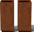 Veradek Corten Steel Series Pedestal Planter - Tall Corten Steel Planter for Outdoor Porch/Patio | Naturally Rusting Steel for All-Weather Use | Modern Rustic Décor for Tall Plants, Trees, Flowers