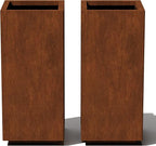 Veradek Corten Steel Series Pedestal Planter - Tall Corten Steel Planter for Outdoor Porch/Patio | Naturally Rusting Steel for All-Weather Use | Modern Rustic Décor for Tall Plants, Trees, Flowers