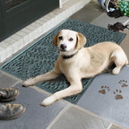 WaterHog Indoor/Outdoor Use Door Mat, 2' x 3', Made in USA, Welcome Mat for Front Door, Durable, Water-Trapping Floor Rug, Decorative, Skid-Resistant Entryway, Boxwood Collection, Bluestone