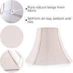 Beige Square Cut Corner Bell Lamp Shade Medium Lampshade 6.5``Top×13``Bottom×10.6``Hight(Spider) Rustic Lamp Shade for Table & Floor Lamp - Lampshade Replacement