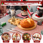 AWIZOM Snowman Wooden Serving Tray Christmas Bamboo Platter Winter Snowman Shape Charcuterie Board Decorative Wood Snack Dish Plate for Xmas Holiday Housewarming Present,14.17x8.15x0.59 Inch