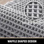 H.VERSAILTEX Waffle Bath Mat Super Absorbent Bathroom Mats Non Slip Bath Rugs for Bathroom Floor Machine Washable Ultra Soft Bathroom Rugs for Beside Tub, (32 x 20 Plus 24 x 17 - Inches, Dove)