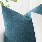 MIULEE Pack of 2 Decorative Throw Pillow Covers Soft Chenille Throw Pillows Solid Textured Cushion Covers for Couch Sofa Bedroom Living Room 20x20 Inch, Teal Blue