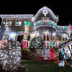 JMEXSUSS 500 LED White Christmas Lights Outdoor Indoor, Green Wire Christmas Tree Lights Plug in, 8 Modes Waterproof White String Lights for Xmas Wedding Party Garden