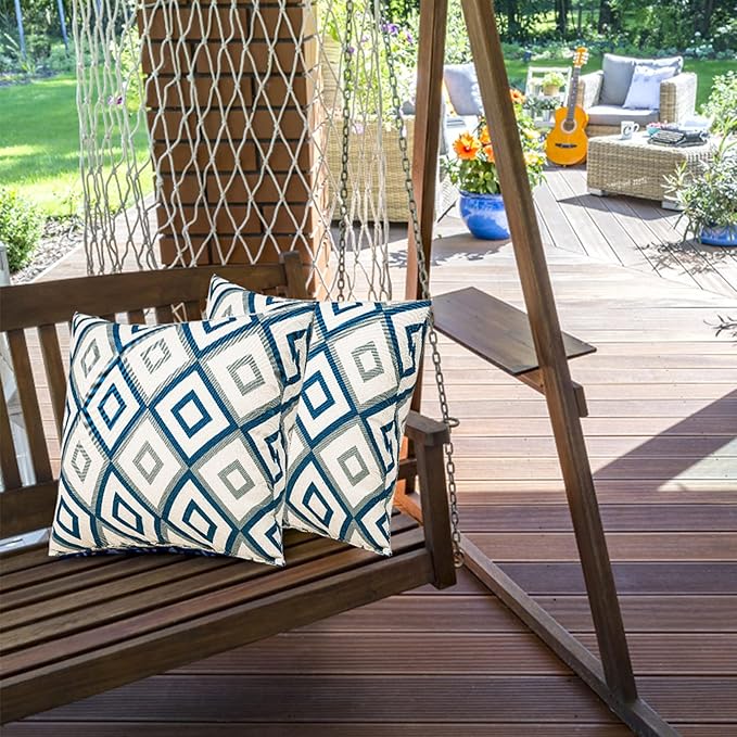 JMGBird Patio Pillows Waterproof with Inserts 18 * 18 Inch Outdoor Pillow for Patio Furniture