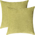Jeneoo Decorative Grass Green Throw Pillow Covers Square Chenille Comfy Solid Cushion Couch Cases for Home Livingroom Sofa Decor (Set of 2, 20 x 20 Inches)