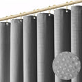 Boho Shower Curtain Set, Waterproof Fabric Shower Curtains, Luxury Hotel Style, Waffle Texture, Heavy Duty, Extra Long Bath Curtain, No Hook, Bathroom Decor, 72x36 Inch, Grey