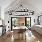 Large black wagon wheel chandelier 64 inch,30-Light Farmhouse wagon Wheel Chandeliers Round Industrial ceiling light fixtures for outdoor porch high ceilings Living Dining Room Foyer Entryway