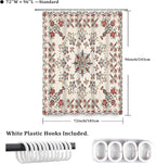 Boho Shower Curtain Floral Pattern Fabric Curtain for Bathroom Plant Theme Religion Floral Shower Curtain Sets Waterproof Decor 72x96Inch