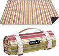 G GOOD GAIN Waterproof Picnic Blanket Portable with Carry Strap for Beach Mat or Family Outdoor Camping Party（Pickle）