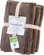 SKL Home CloudSoft Cotton Luxury 6 Pc Towel Set for Bath & Gift, Mink Brown