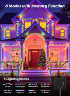 Brightown 2 Pack Solar Christmas String Lights Outdoor, Total 144Ft 400 LED Twinkle Fairy Lights Waterproof with 8 Modes Auto On/Off for Patio Tree Garden Party Home Wedding Decorations (Multicolor)