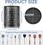 360° Rotating Utensil Holder - Extra Large Cooking Utensils Caddy Counter Organizer with Instant-Dry and Removable Base for Kitchen Tools