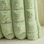 Neelvin Green Faux Fur Cozy Soft Plaid Decorative Throw Pillow Covers 22x22 inch Set of 2,Velvet Pillowcase Cushion Case for Sofa Couch