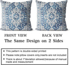 Snycler Boho Throw Pillow Covers 20x20 inch Set of 2 Blue Boho Rug Carpet Double Sided Pattern Cotton Soft Pillow Case Cushion Cover Pillowcase for Couch Sofa Bed Decorative