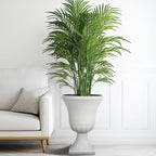 22" H Urn Tall Planters, 2-Pack Large Flower Pots for Indoor Outdoor Use, Elegant White Terrazzo Weather-Resistant Pot Containers for Garden Patio Yard Balcony Entryway or Home Décor, KD Base