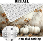 MEHOFOND 4pcs Vintage Pumpkin Shower Curtain Set, Fall Thanksgiving Harvest Vintage Decor, Retro Autumn Halloween Bathroom Accessories, Farmhouse Maple Leaves Bathroom Curtain Sets 72x72 Inch