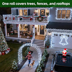 750 LED 240FT Christmas Lights Outdoor,12 Lighting Modes Christmas String Lights with Timer, Dimmable Cool White LED StringLights Waterproof for Yard Tree Wedding Party Holiday Cool White