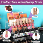 JessLab Nail Polish Organizer Sunglass Organizer, 5-Tier Clear Acrylic Acrylic Display Rack Eyeglasses Storage Essential Oil Holder Cosmetic Display Case Sunglasses Eyewear Shelf Tray