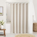 78 Inch Shower Curtain Greige Linen Extra Long Shower Curtains for Bathroom 78 Length Boho Farmhouse Water Repellent Drapes Set Bathroom Decor Bath Drapes with Hooks 72x78, Grey Beige