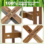 Adjustable Plant Stand Indoor,Bamboo Mid Century Modern Plants Stands, Stable Plant Holder,Fit 8 9 10 11 12 inch Pots (Pot & Plant Not Included)