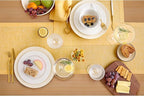Solino Home Linen Table Runner 108 Inches Long - Athena, 100% Pure Linen Chambray Mustard Yellow Table Runner 14 x 108 Inch for Dining