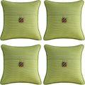 Outdoor DecorativePillows with Coconut Button Pack of 4, 16" x 16" Outdoor Pillow Set for Couch Bed Throw Patio Sofa, Chartreuse