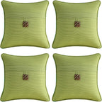 Outdoor DecorativePillows with Coconut Button Pack of 4, 16" x 16" Outdoor Pillow Set for Couch Bed Throw Patio Sofa, Chartreuse