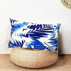 Decorative Throw Pillow Covers Set of 2 Blue Leaves of Tropical Pillow Covers 12x20 inch Soft Short Plush Square Throw Pillows,Farmhouse Outdoor Pillow Covers for Couch Sofa Living Room