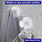 Suction Cup Hooks for Shower, Removable Towel Hooks for Bathroom Window Glass Door Wall, Bath Robe Looafh Hook for Hanging - 4 Pack, White1