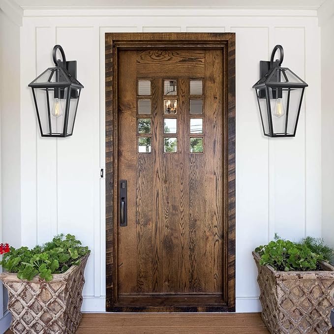 Large Outdoor Light Fixtures Wall Mount 21'' Waterproof Exterior Wall Lanterns with Glass, Outdoor Wall Light, Outside Wall Sconces, Front Porch Lights for House Garage Doorway Patio 1 Pack