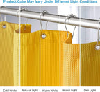 AmazerBath Waffle Shower Curtain, Mustard Yellow Fabric Shower Curtain with Waffle Weave Heavy Duty Hotel Quality, 72 x 72 Inches
