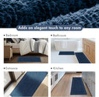 Madison Park Splendor Reversible 100% Cotton Tufted Bathroom Rug-3000 GSM Hotel Quality Luxurious Plush Medium Pile Bath Mat Absorbent, Quick Dry, Shower Room Décor, 24x72 Navy