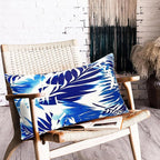 Decorative Throw Pillow Covers Set of 2 Blue Leaves of Tropical Pillow Covers 12x20 inch Soft Short Plush Square Throw Pillows,Farmhouse Outdoor Pillow Covers for Couch Sofa Living Room