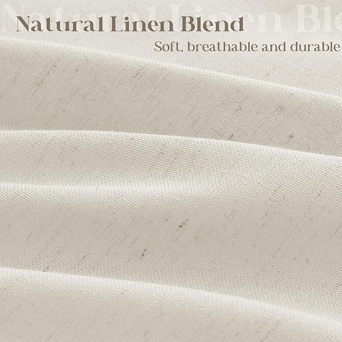 90 Inch Shower Curtain Linen Neutral Earth Tone Extra Long Shower Curtain for Bathroom Bath Drapes Boho Vintage Country Style Rustic Cloth Drapes Bathroom Decor, Greyish Beige Tan, 72x90