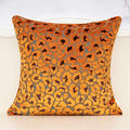 Alerfa Orange Floral Throw Pillow Cover 18 x 18 Inch Cut Velvet Sqaure Luxury Decorative Pillow Cover for Couch Living Room Bedroom