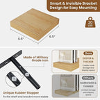 fuqing Floating Shelves for Wall, Wall Mounted Wood Floating Shelf with Invisible Brackets for Living Room, Bathroom, Bedroom, Kitchen Storage and Decor,6.5 Inch Set of 3, Oak