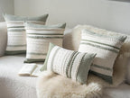 Boho Lumbar Pillow Covers 14x36 Inch Long, Green Textured Decorative Couch Pillow Cases for Farmhouse Home Decor, Accent Cushion Cover for Sofa, Bed, Living Room, Bedroom, Pack of 1
