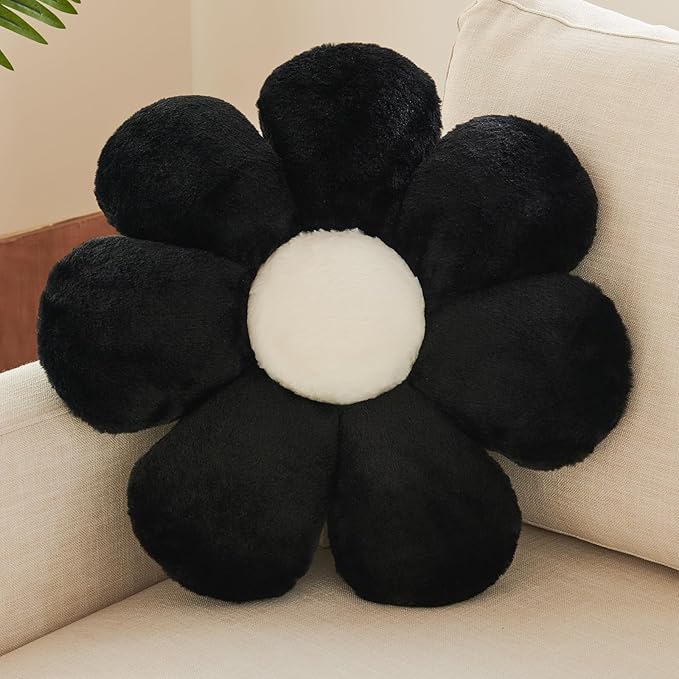 Xuyier Flower Pillow, Decorative Throw Pillow, 14.9“ Cute Daisy Pillow, Aesthetic Fun Decor Pillows for Bed, Flower Shaped Accent Cozy Pillow for Couch