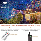 2 Pack Warm White to Multicolor Christmas Lights Indoor Outdoor, Super Bright 66FT 200 LED String Lights Waterproof, Twinkle Xmas Light with Timer for Bedroom Party Christmas Tree Decorations